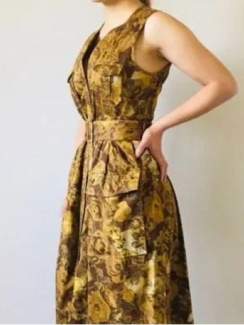 Anthropologie Moulinette Soeurs Brassica Floral Safari Cargo Dress Sz 6 Flaw